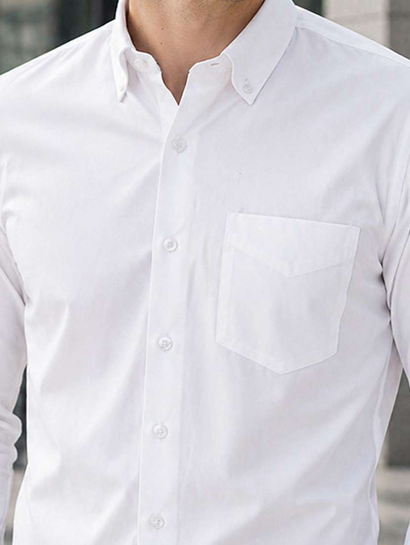 men solid long sleeve slim fit formal shirt - 22541006 -  Standard Image - 1