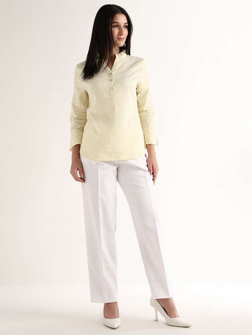 women self design mandarin neck regular top - 22541008 -  Standard Image - 4