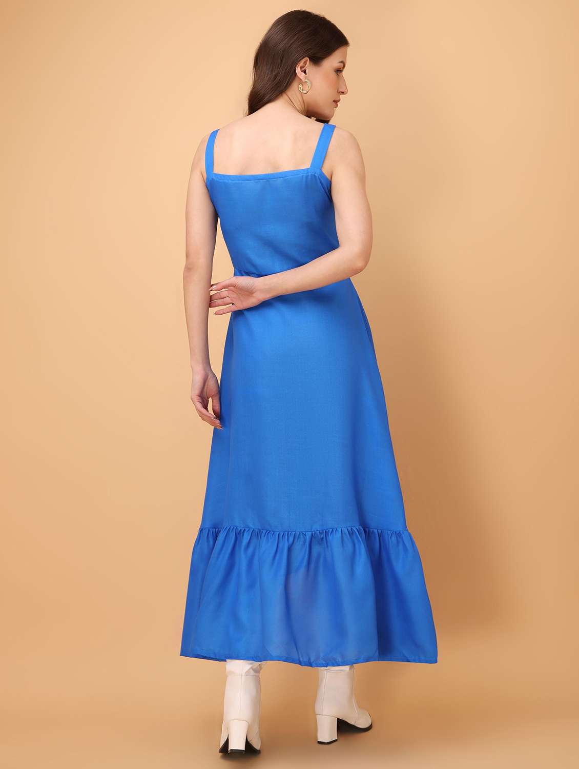 Women Solid Shoulder Strap High Low Dress - 22541030 -  Standard Image - 4