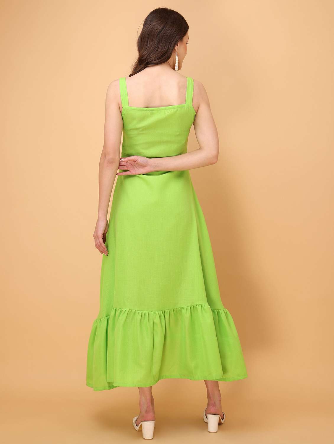 Women Solid Shoulder Strap High Low Dress - 22541032 -  Standard Image - 4