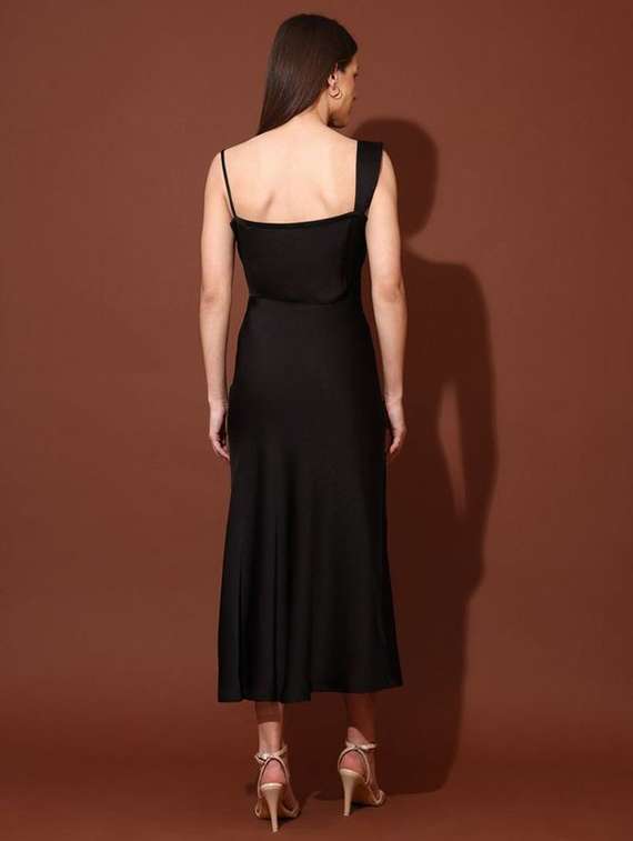 women solid shoulder strap a-line dress - 22541069 -  Standard Image - 4