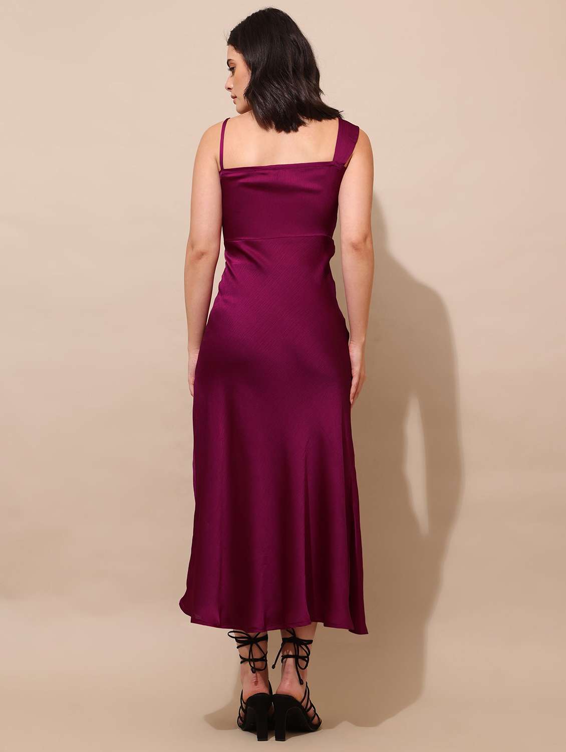 Women Solid Shoulder Strap A-line Dress - 22541070 -  Standard Image - 4
