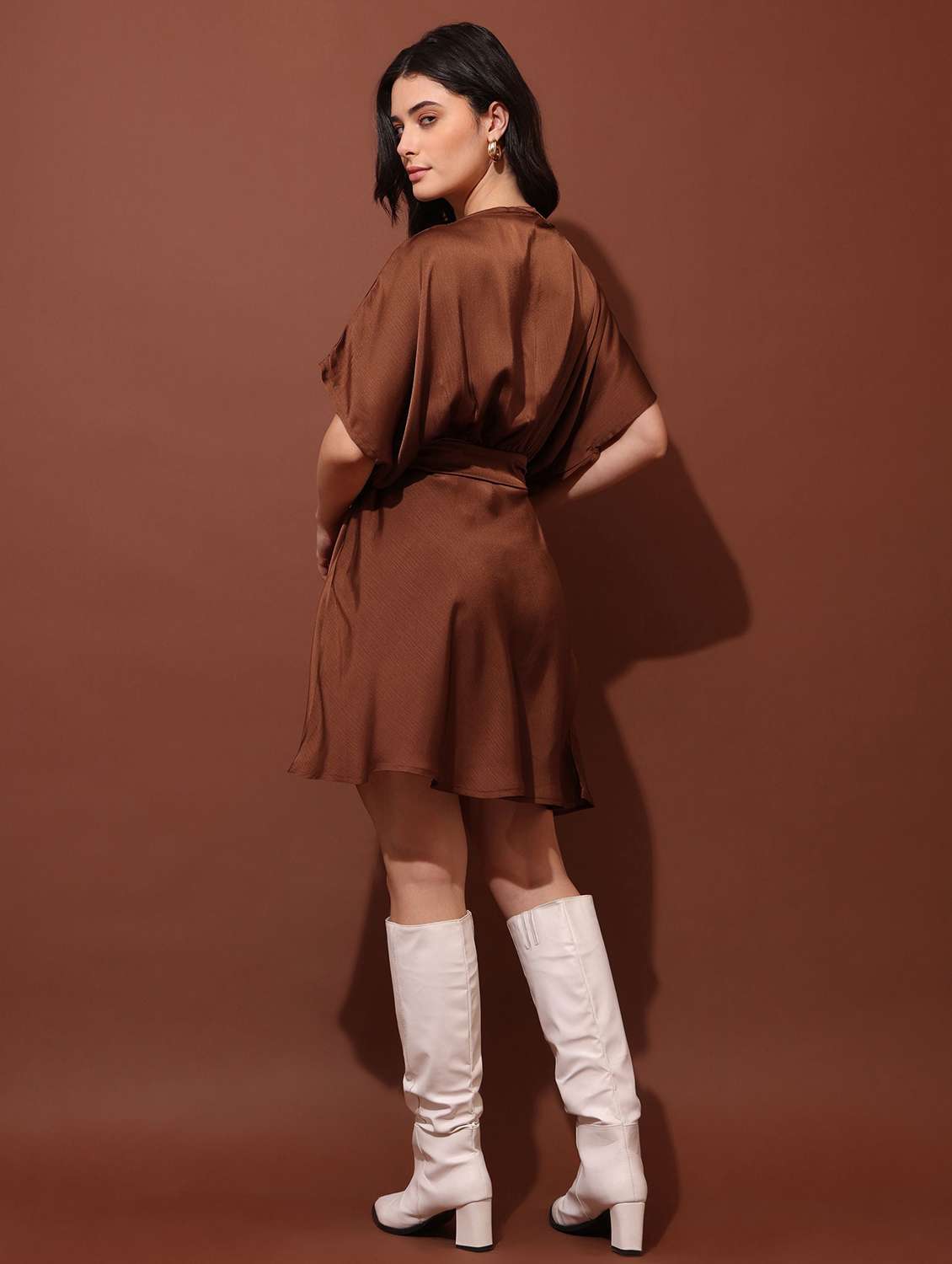women solid boat neck fit and flare dress - 22541080 -  Standard Image - 4