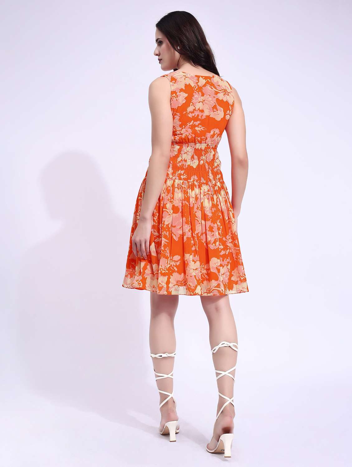 women printed sleeveless fit and flare dress - 22541164 -  Standard Image - 4