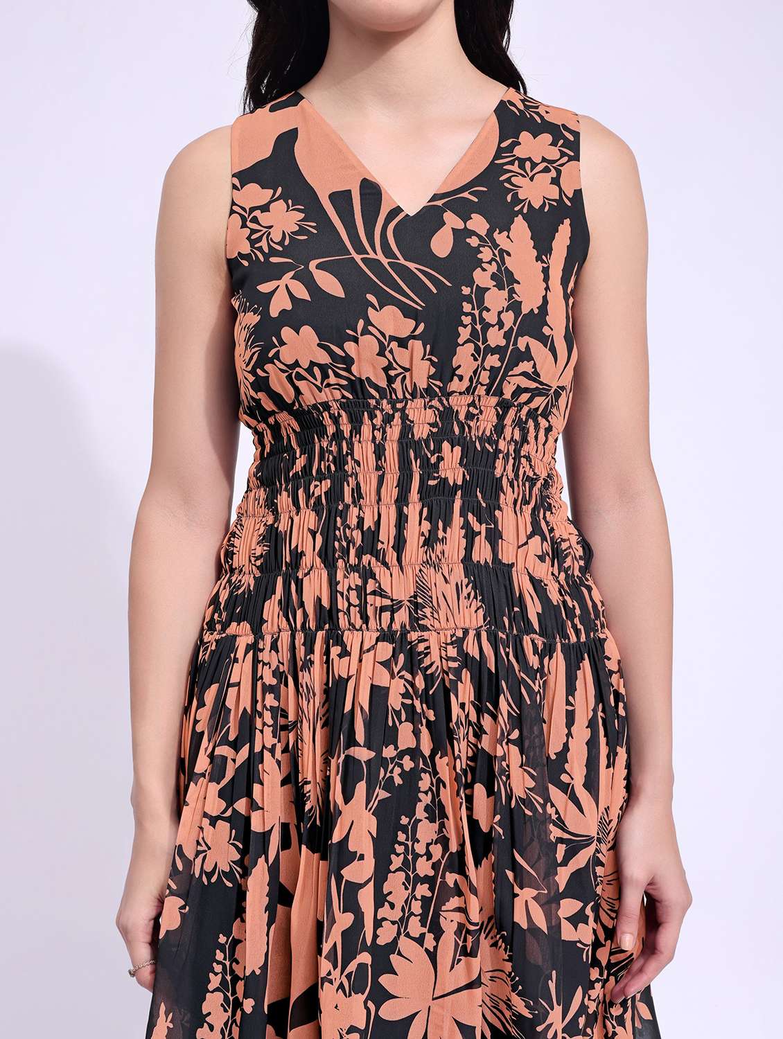 Women Printed Sleeveless Fit And Flare Dress - 22541165 -  Standard Image - 1