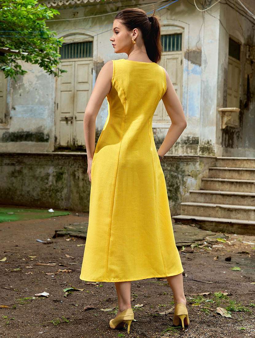 women solid sleeveless a-line dress - 22541196 -  Standard Image - 4