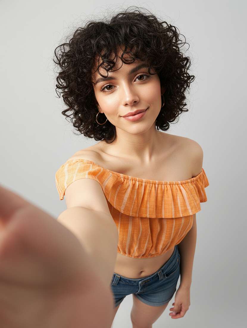 women printed off shoulder crop top - 22541206 -  Standard Image - 4