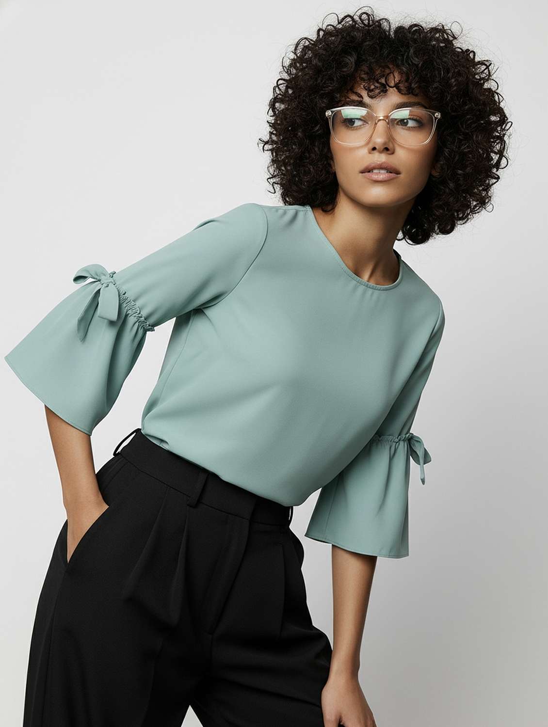 women solid round neck regular top - 22541216 -  Standard Image - 1