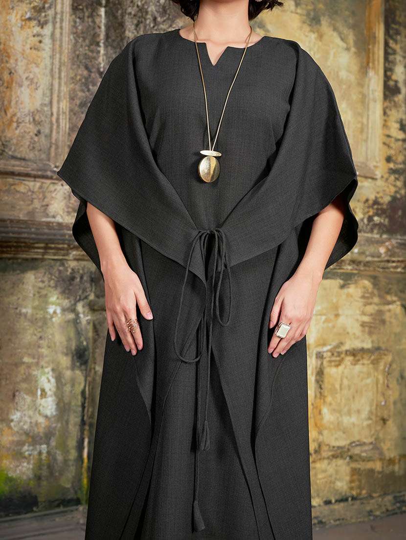 women solid kimono sleeve kaftan dress - 22541280 -  Standard Image - 1