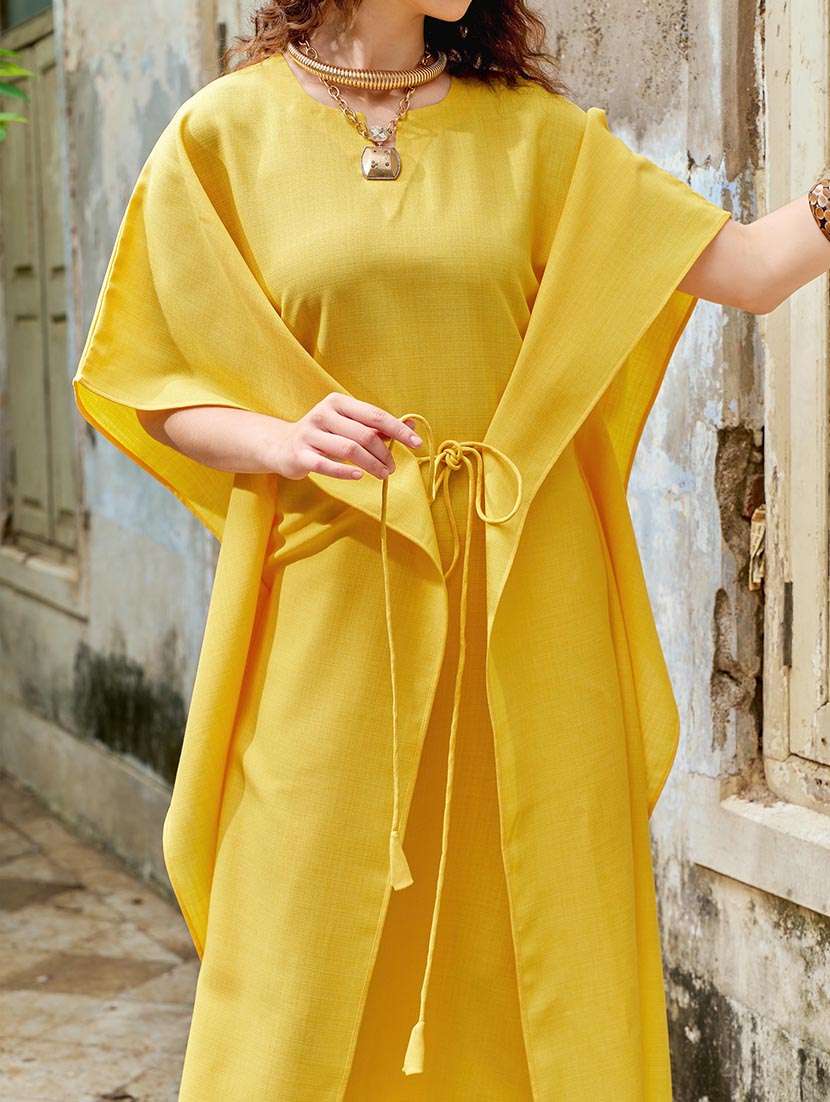women solid kimono sleeve kaftan dress - 22541281 -  Standard Image - 1