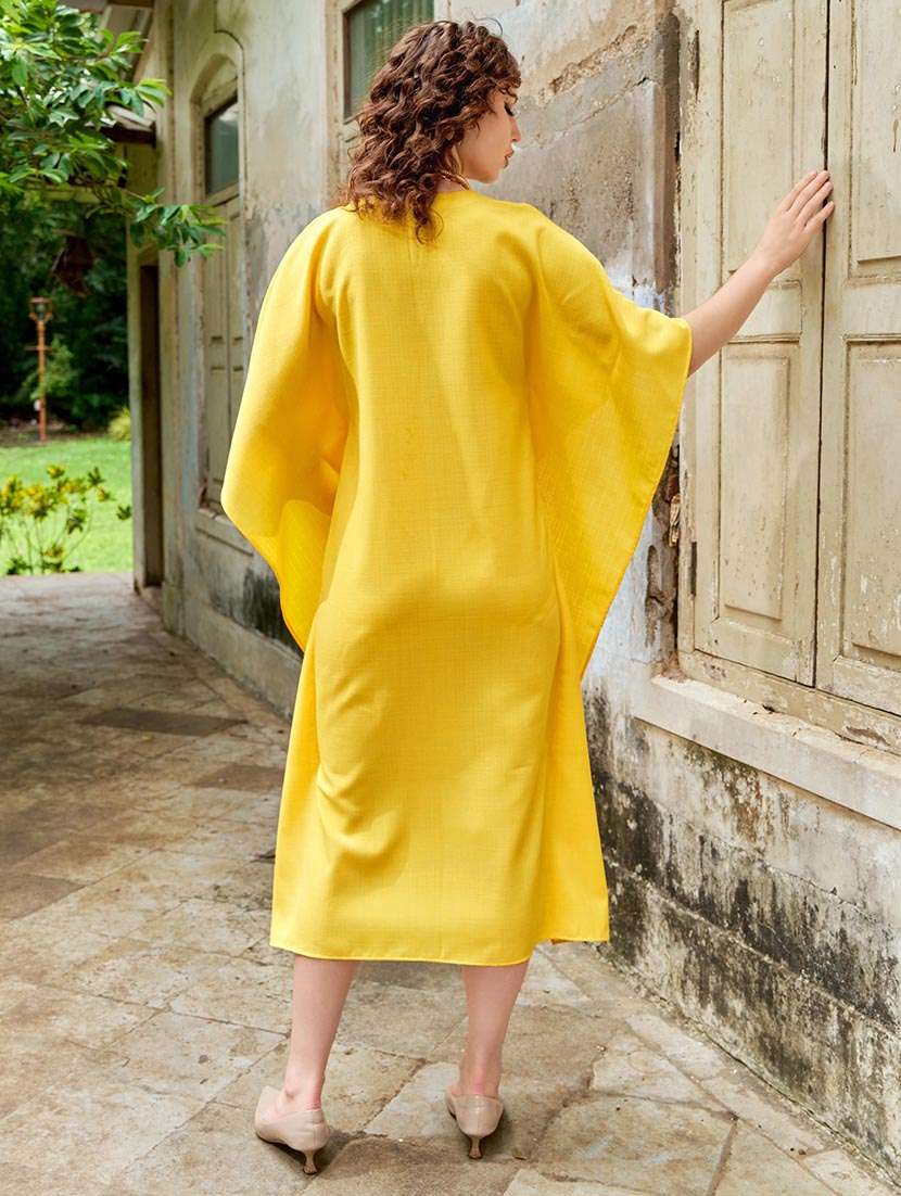 women solid kimono sleeve kaftan dress - 22541281 -  Standard Image - 4