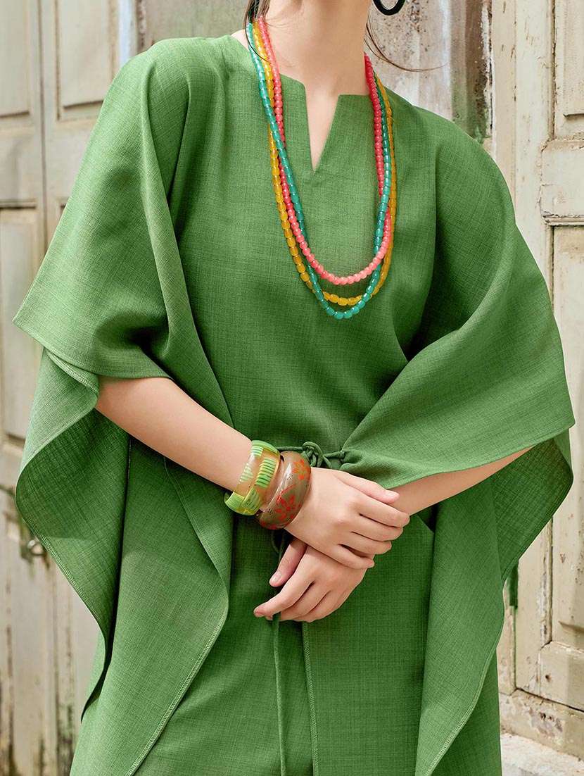 women solid kimono sleeve kaftan dress - 22541283 -  Standard Image - 1