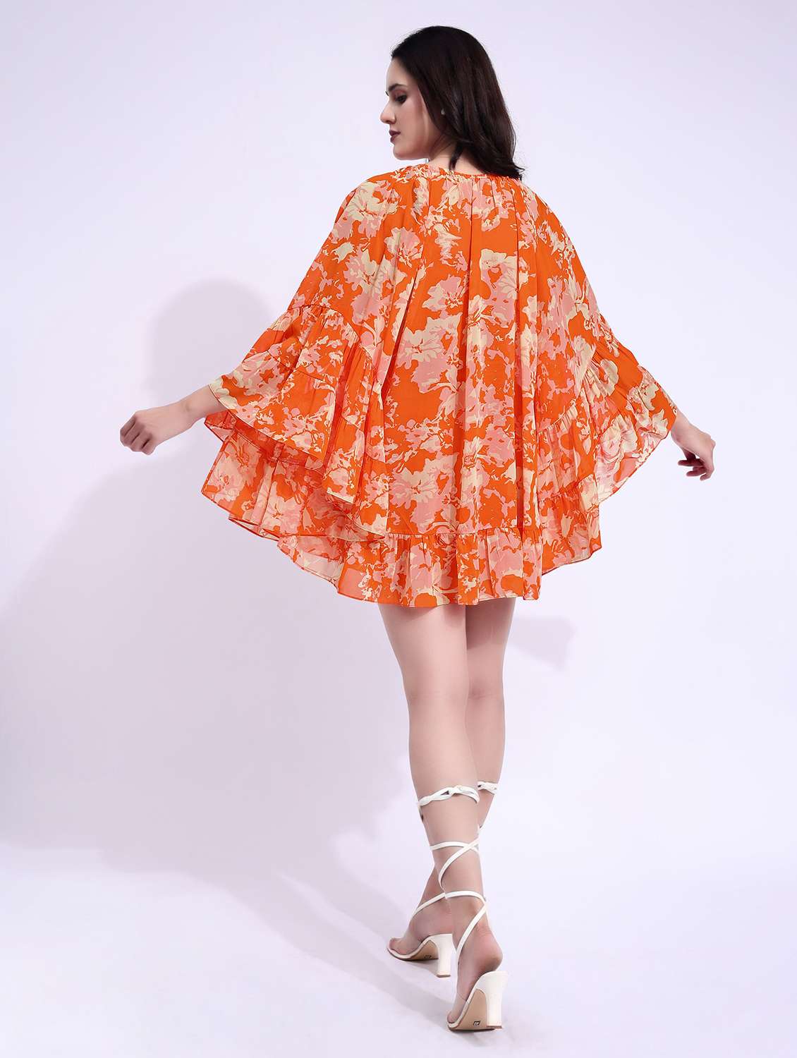 women printed round neck tiered dress - 22541306 -  Standard Image - 4