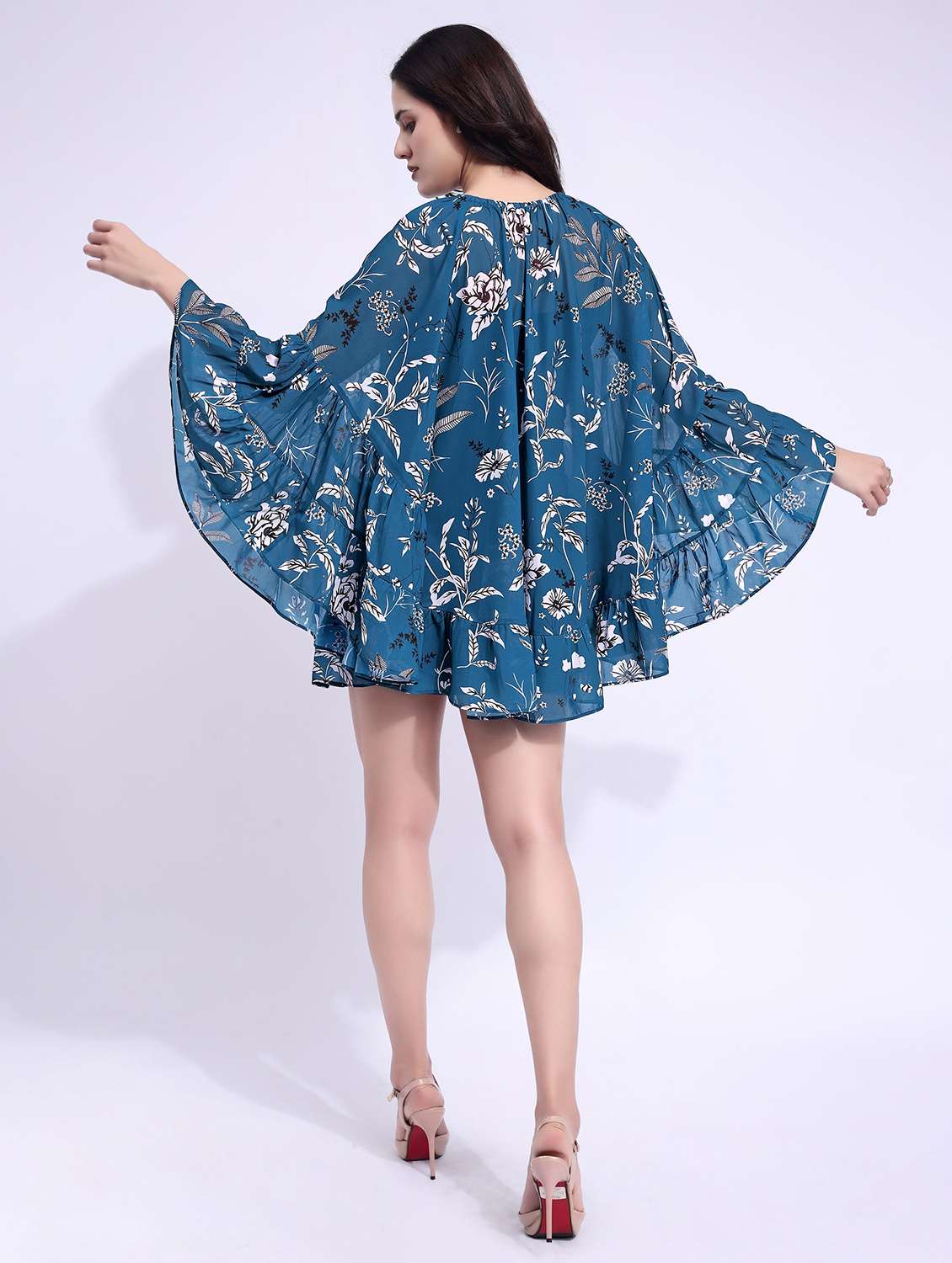 women printed round neck tiered dress - 22541308 -  Standard Image - 4