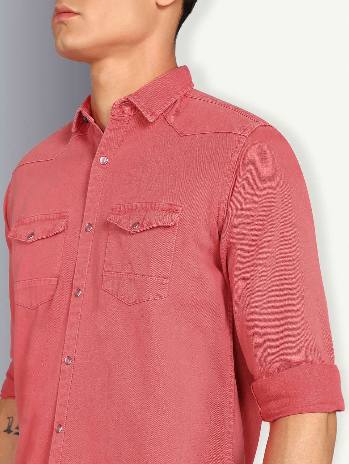 Men Solid Long Sleeve Regular Fit Casual Shirt - 22541383 -  Standard Image - 1