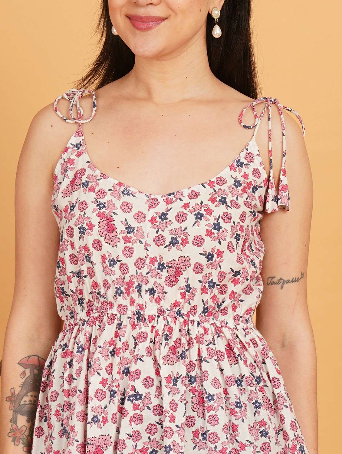 Women Printed Shoulder Strap Peplum Top - 22541664 -  Standard Image - 1