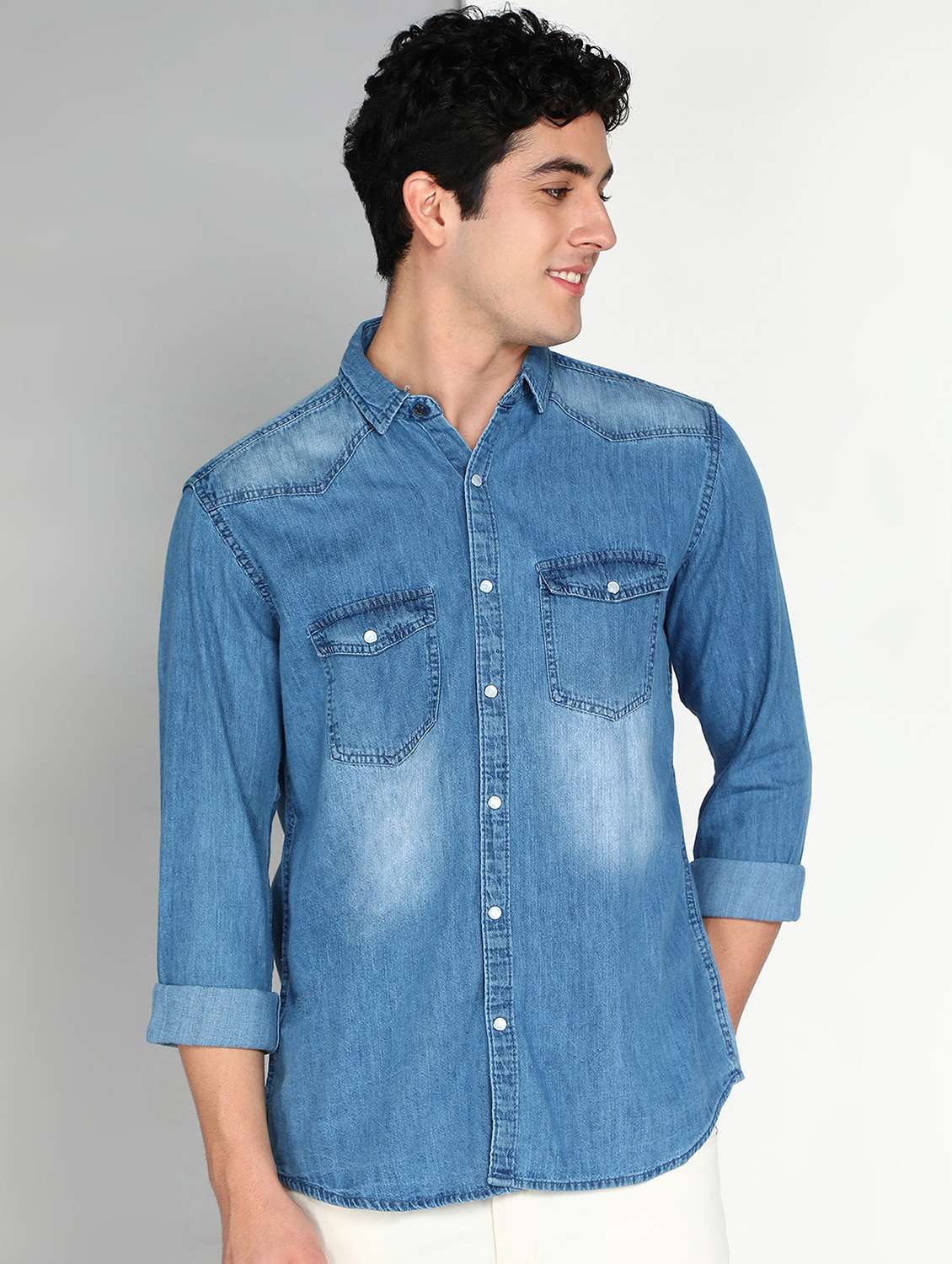 men solid long sleeve regular fit casual shirt