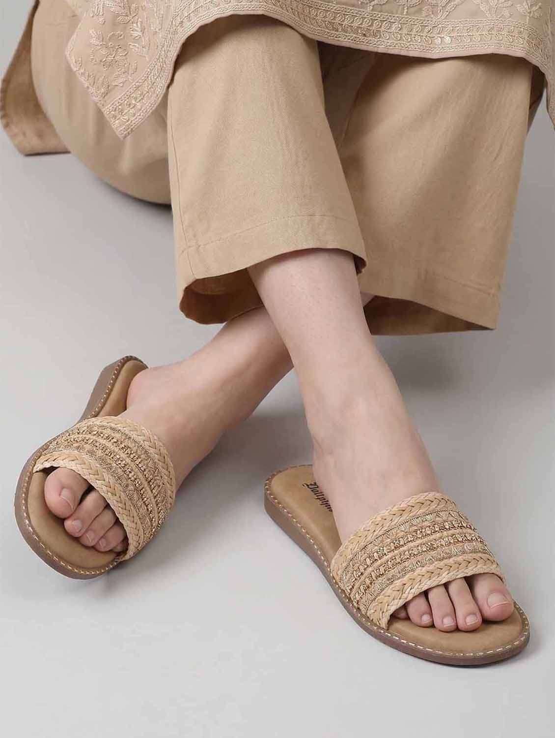 women textured slip on flats - 22541894 -  Standard Image - 4