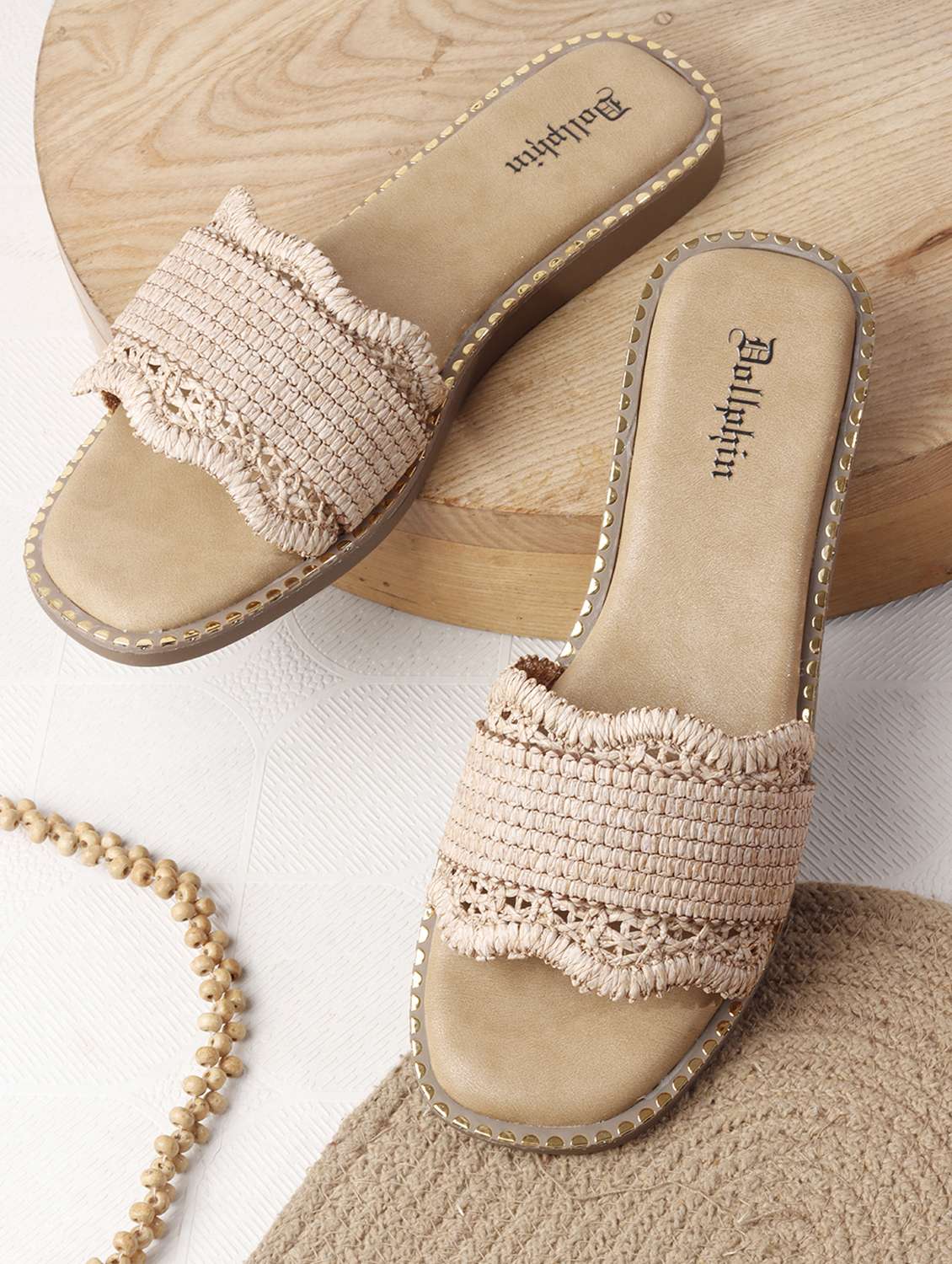 women textured slip on flats