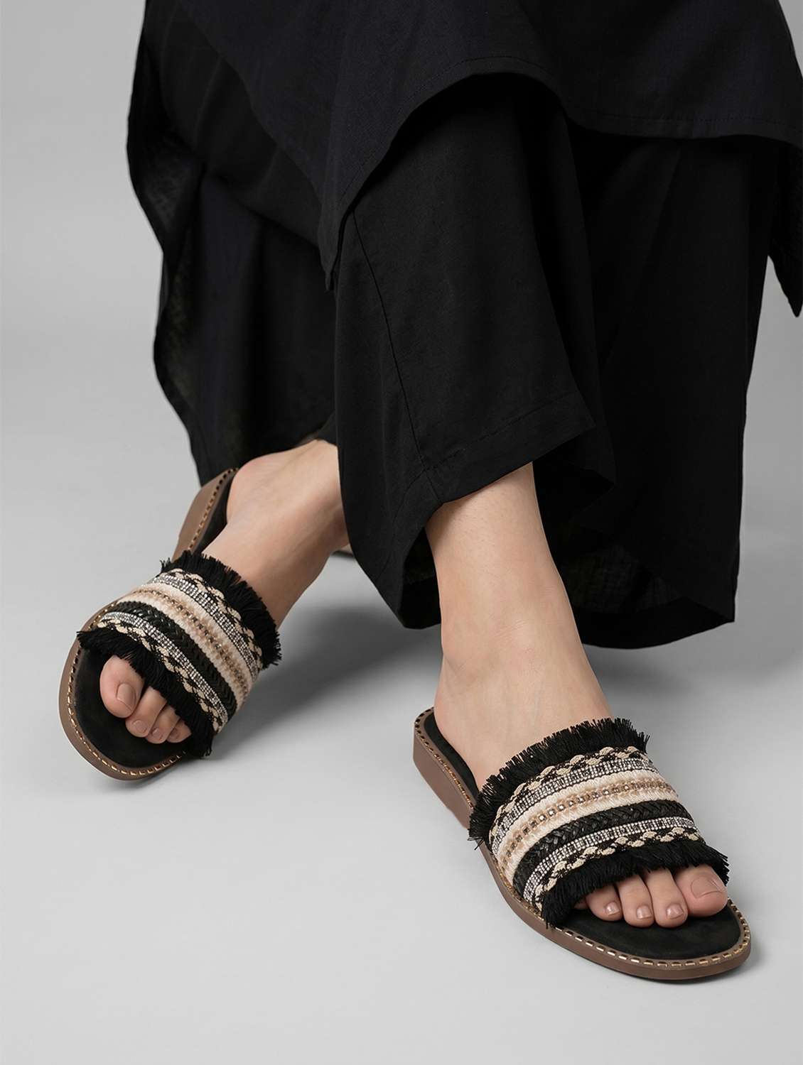 women embellished slip on flat - 22541898 -  Standard Image - 4