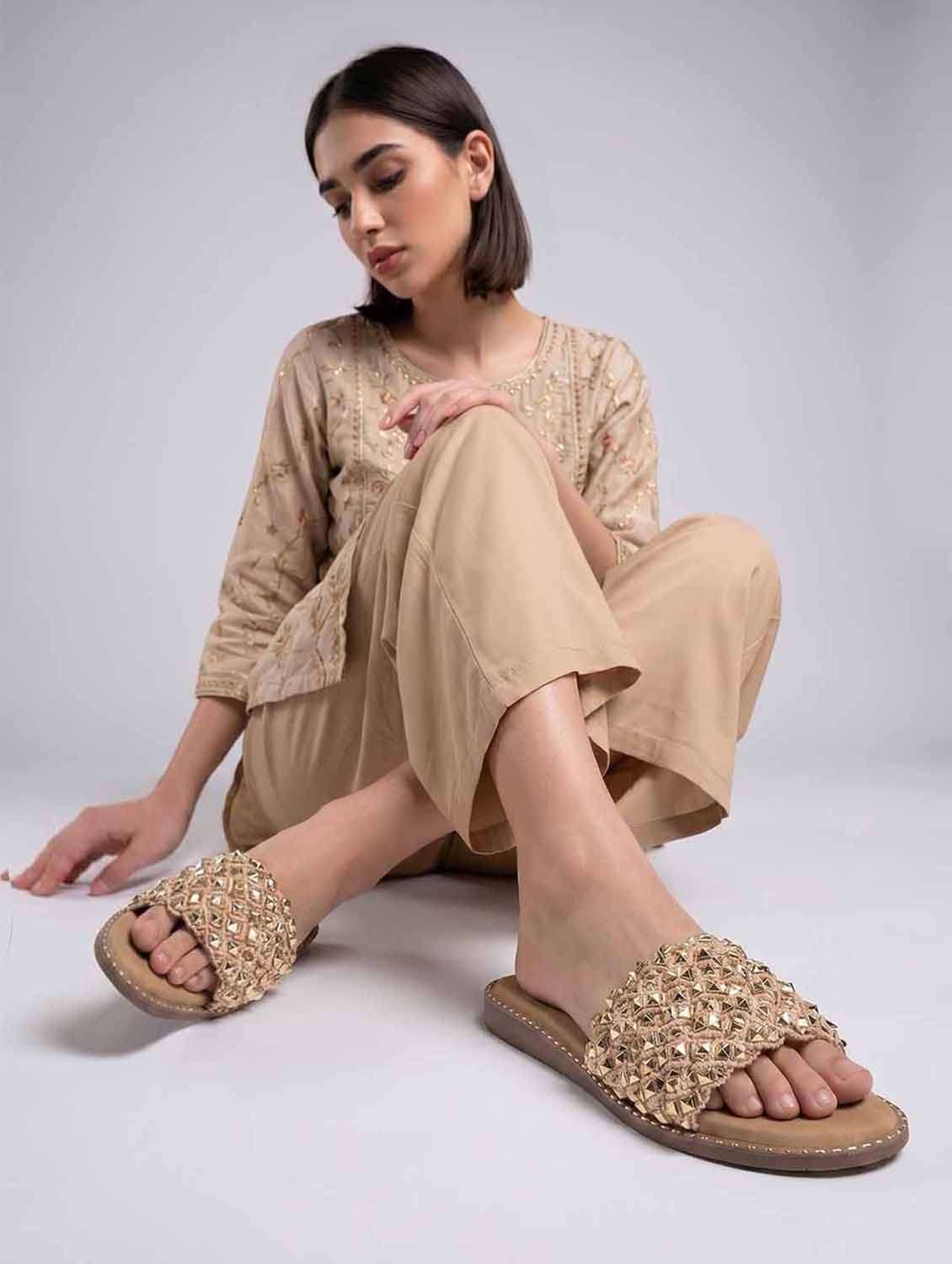 women embellished slip on flat - 22541904 -  Standard Image - 4