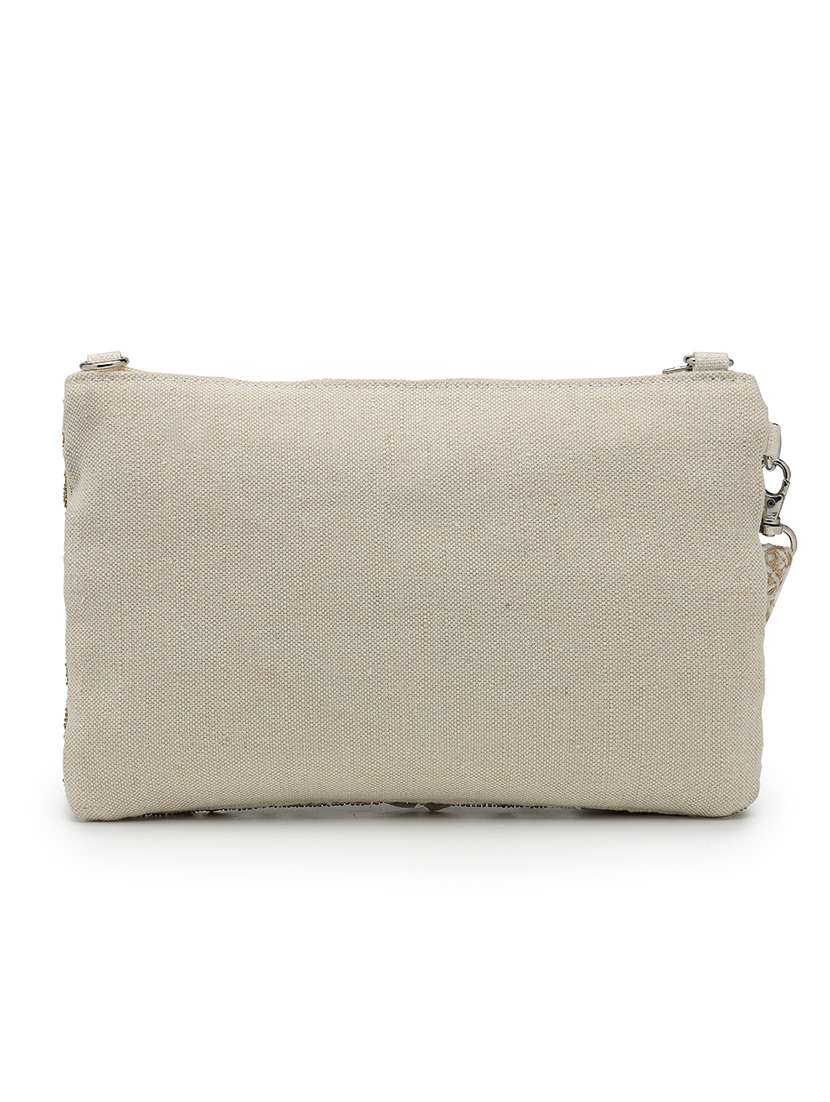 Cotton Floral Embellished Sling Bag With Tassels - 22541929 -  Standard Image - 1