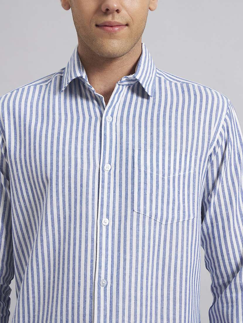 Men Striped Long Sleeve Regular Fit Casual Shirt - 22541951 -  Standard Image - 1