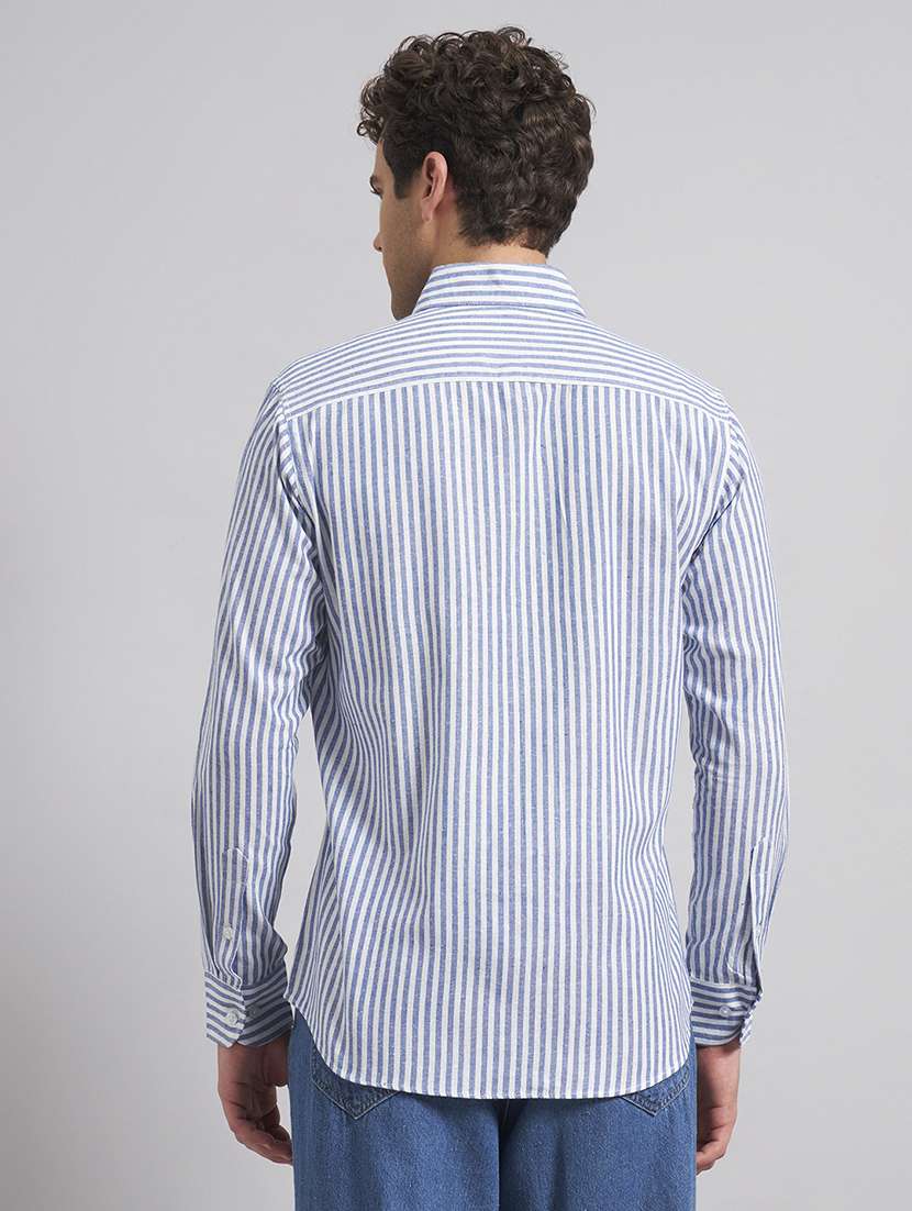 Men Striped Long Sleeve Regular Fit Casual Shirt - 22541951 -  Standard Image - 4