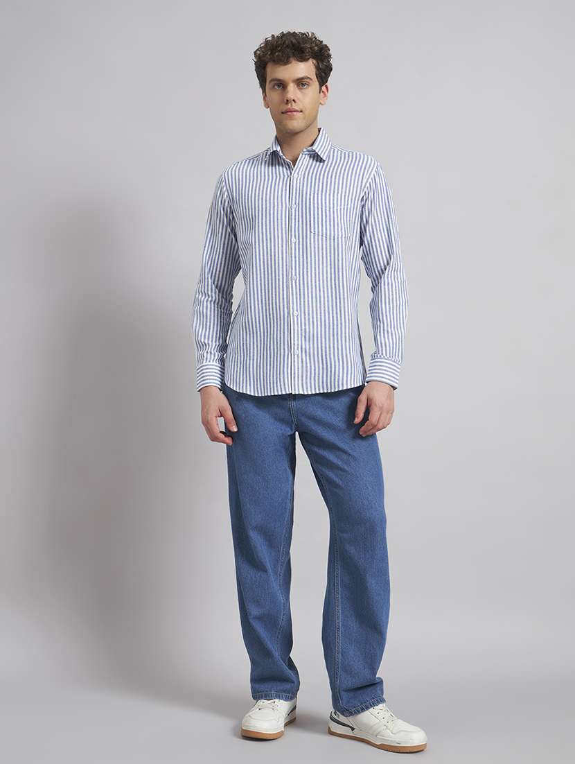 Men Striped Long Sleeve Regular Fit Casual Shirt - 22541951 -  Standard Image - 6