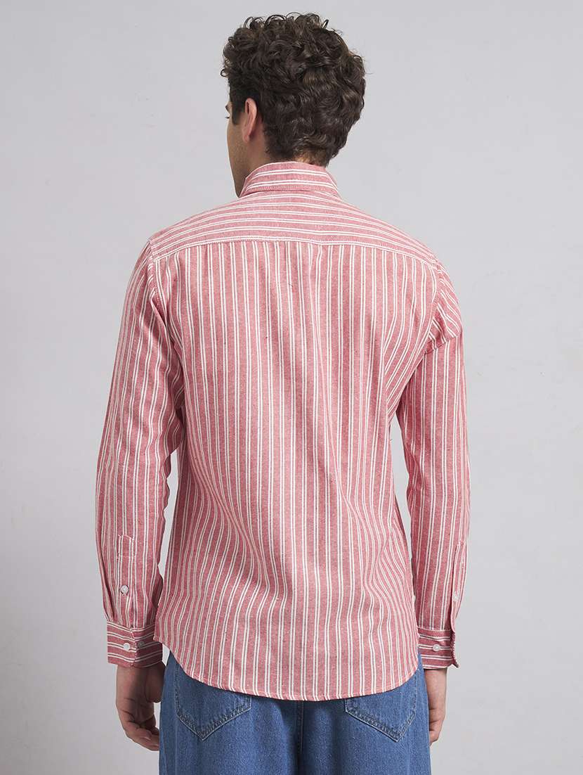 men striped long sleeve regular fit casual shirt - 22541953 -  Standard Image - 4