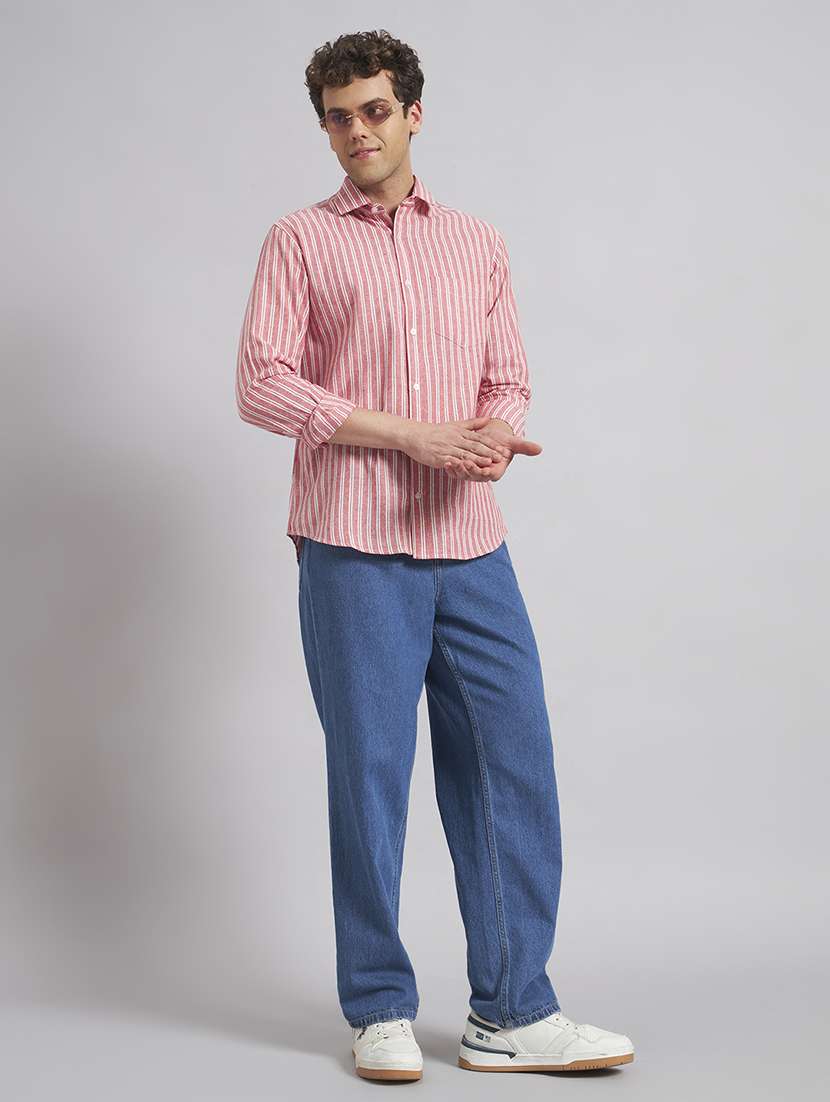 men striped long sleeve regular fit casual shirt - 22541953 -  Standard Image - 6