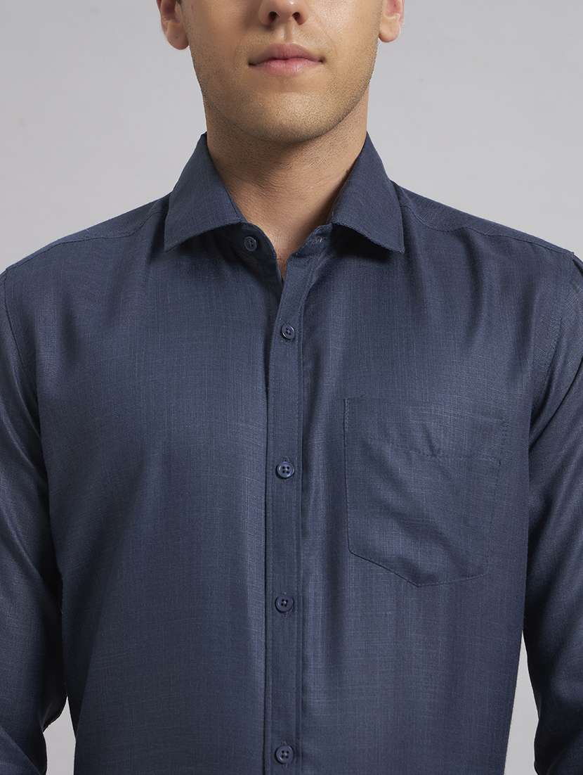 men solid long sleeve slim fit formal shirt - 22541955 -  Standard Image - 1