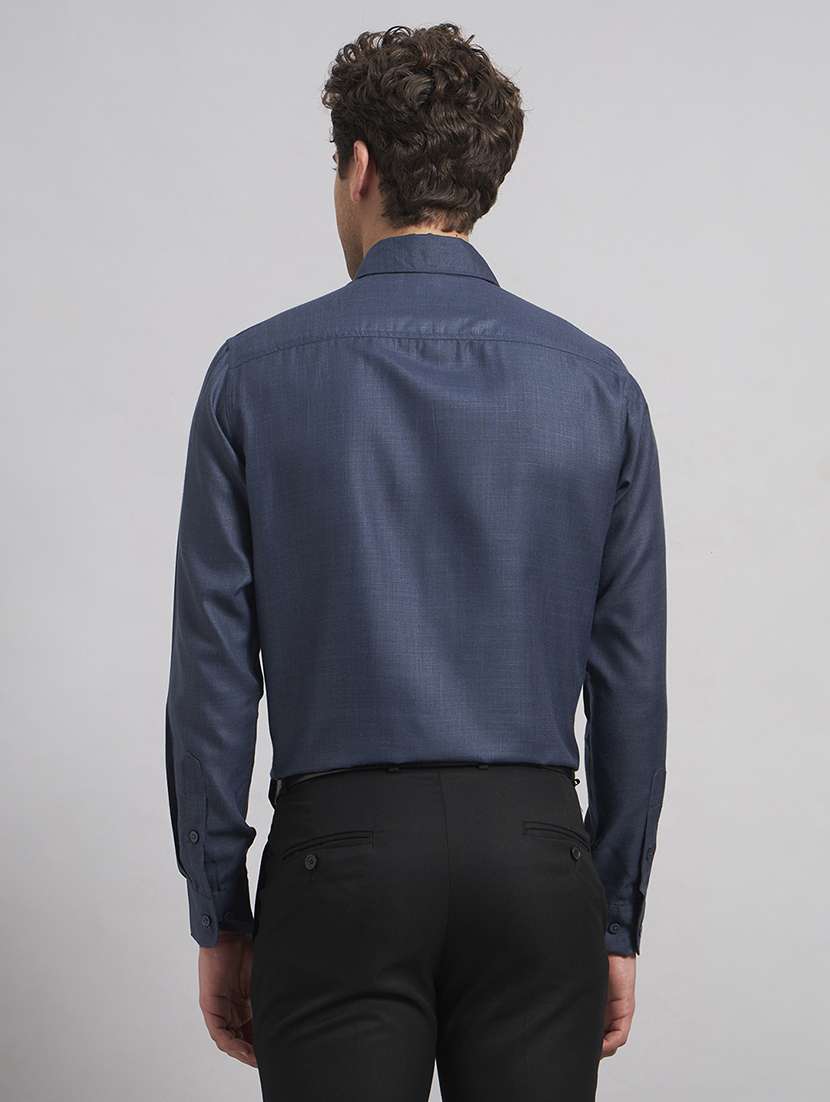 men solid long sleeve slim fit formal shirt - 22541955 -  Standard Image - 4
