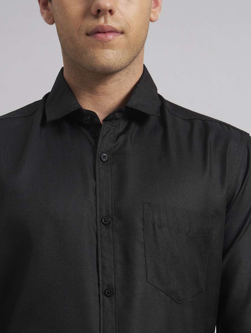 men solid long sleeve slim fit formal shirt - 22541958 -  Standard Image - 1