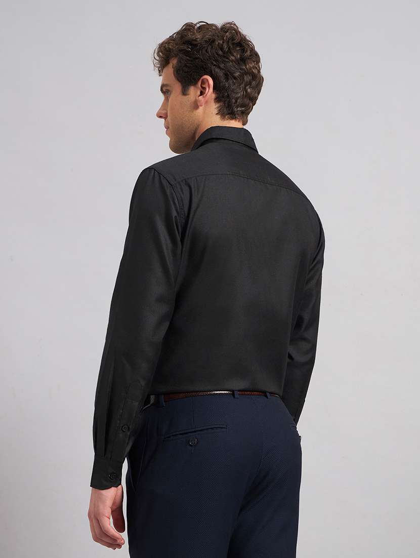 men solid long sleeve slim fit formal shirt - 22541958 -  Standard Image - 4