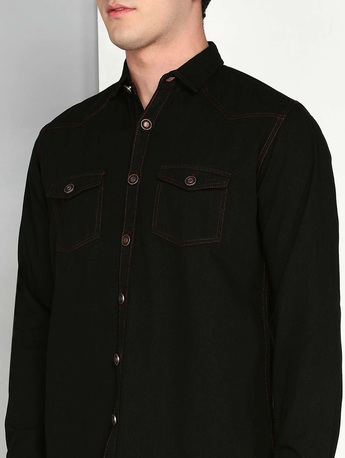 Men Solid Long Sleeve Regular Fit Casual Shirt - 22541961 -  Standard Image - 1