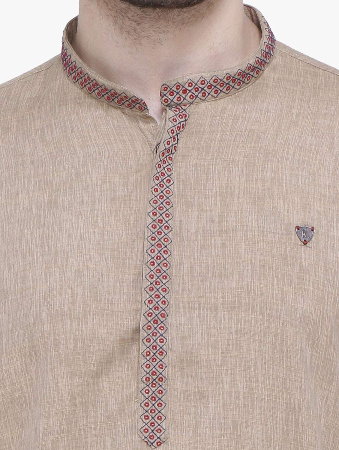 men solid mandarin neck long kurta - 22541972 -  Standard Image - 1