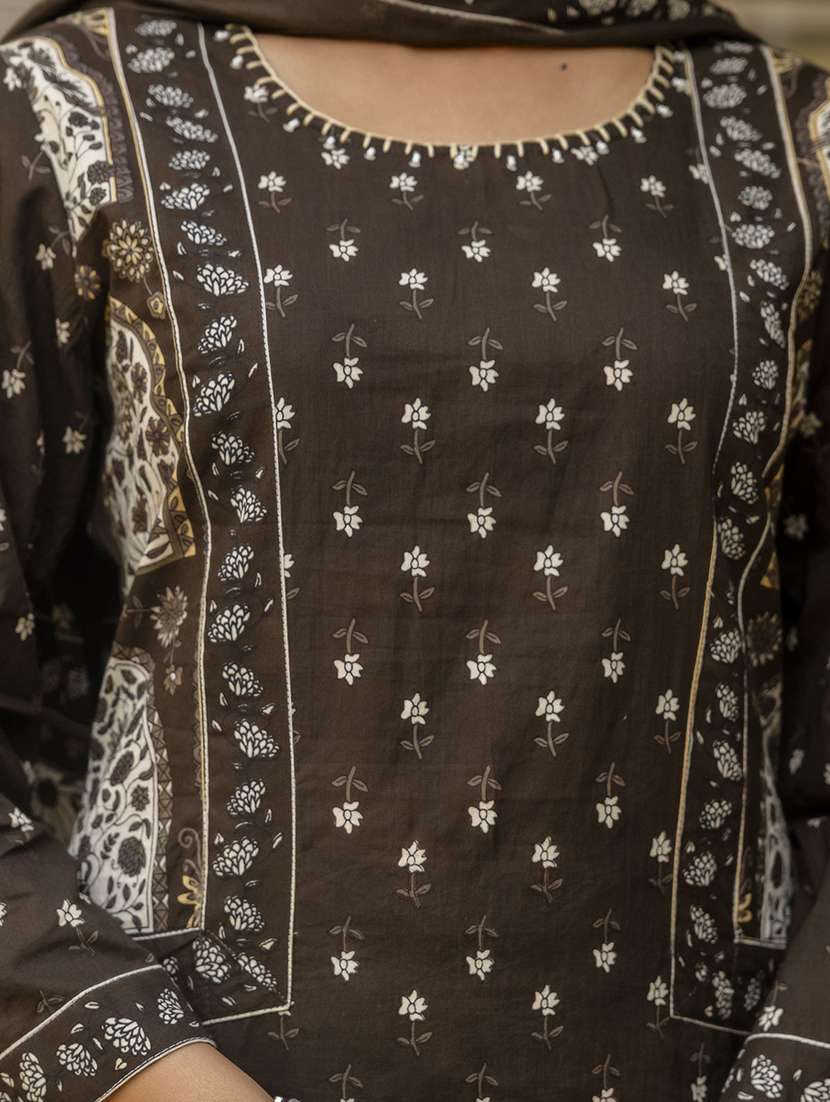 women printed three quarter sleeve kurta palazzo with dupatta set - 22542020 -  Standard Image - 4