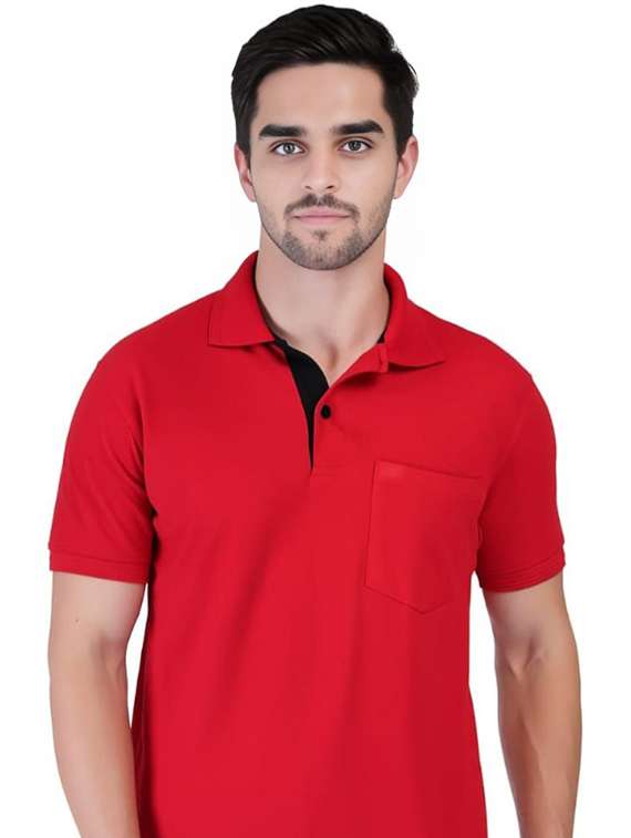 men solid short sleeve regular fit polo t-shirt - 22542053 -  Standard Image - 1