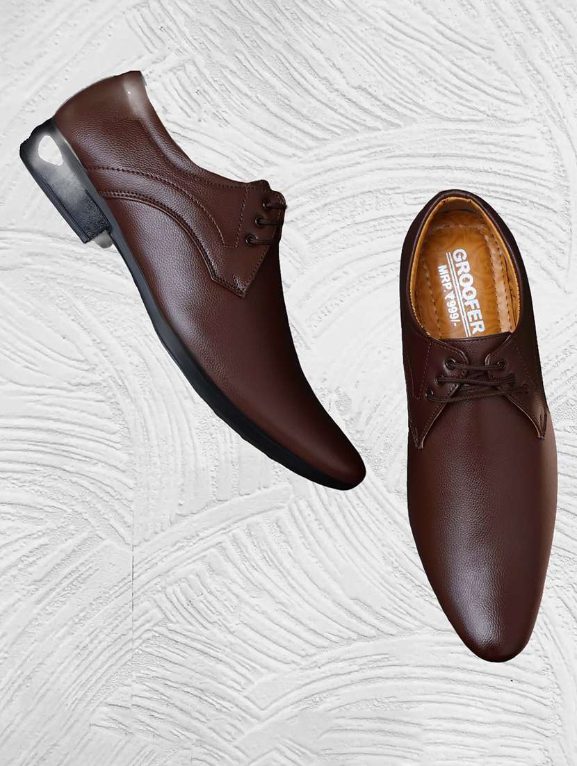 men solid lace up oxford shoes - 22542060 -  Standard Image - 1