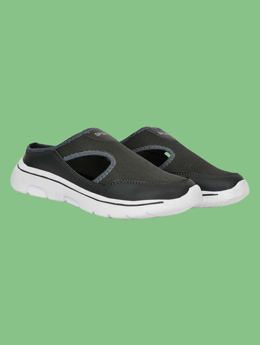 men grey slip on casual shoes
