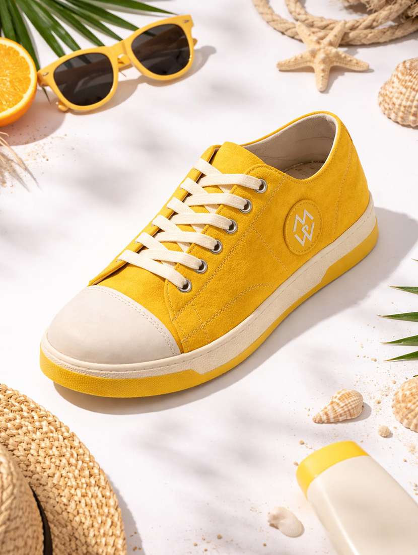 men solid lace up sneakers - 22542071 -  Standard Image - 1