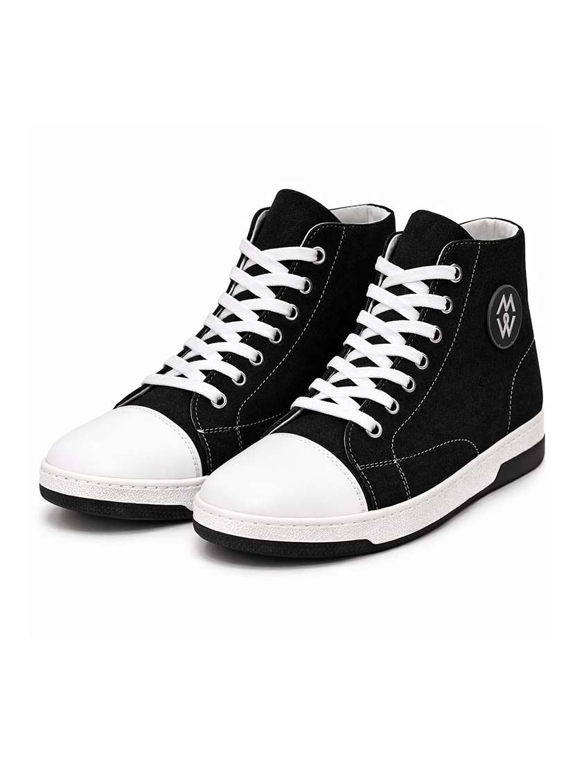 men solid lace up high ankle sneakers - 22542078 -  Standard Image - 1