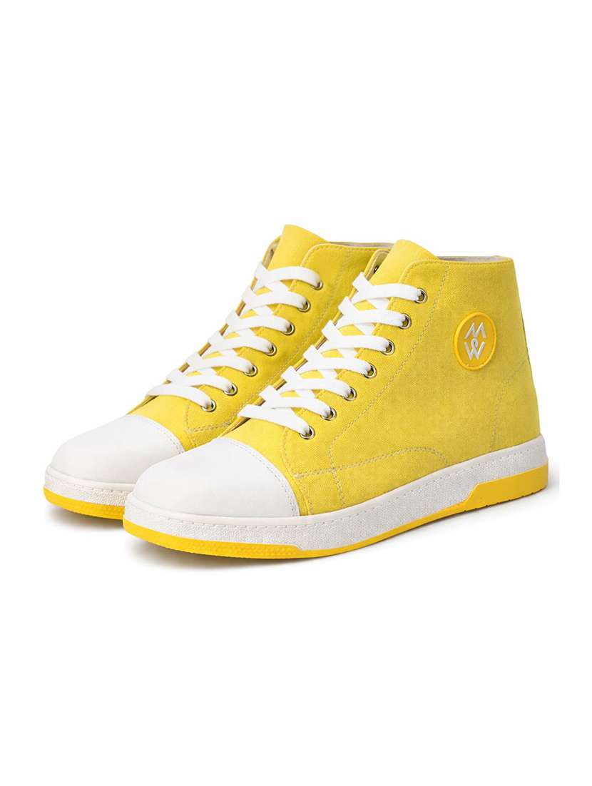 men solid lace up high ankle sneakers - 22542082 -  Standard Image - 1