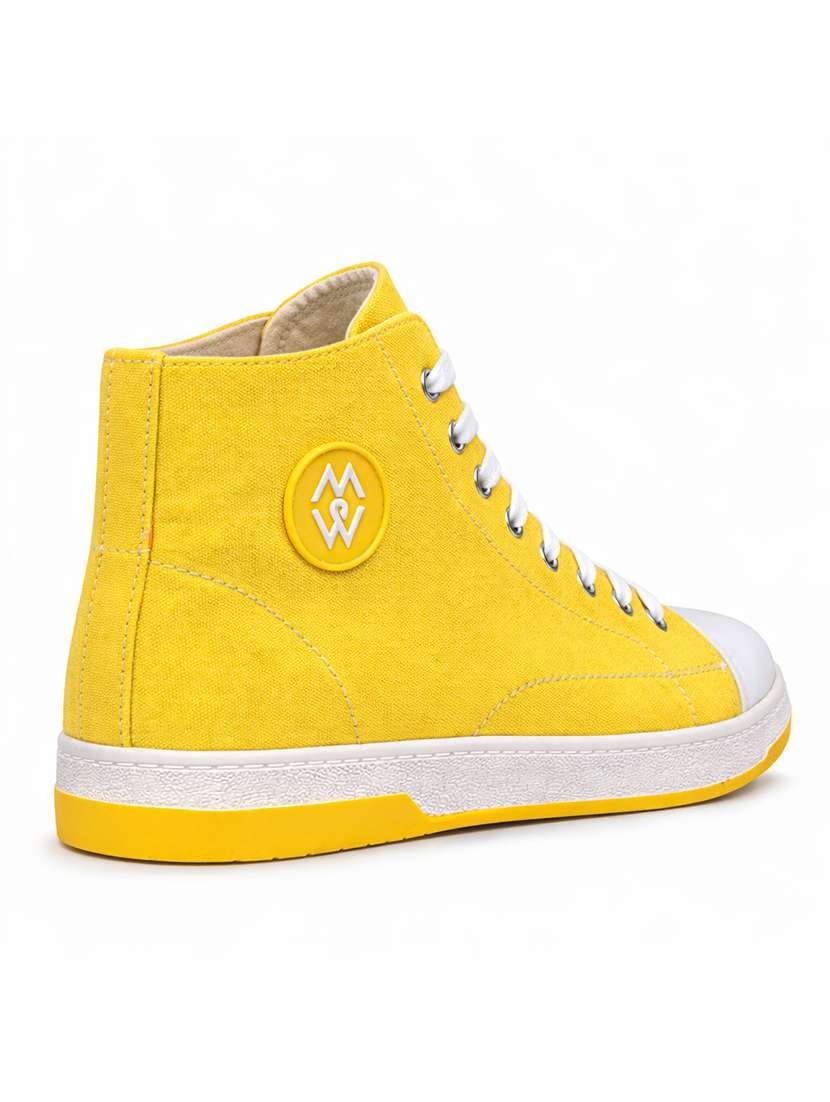 men solid lace up high ankle sneakers - 22542082 -  Standard Image - 4