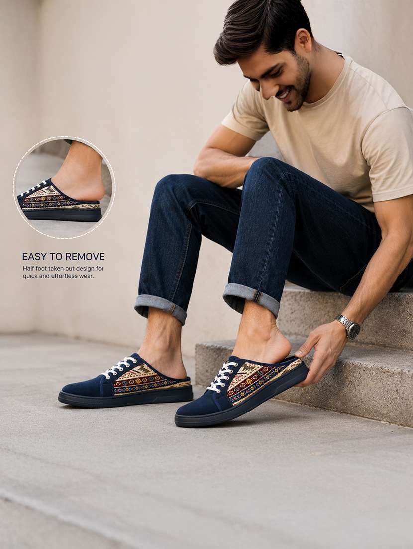 men printed slip on casual shoes - 22542084 -  Standard Image - 6
