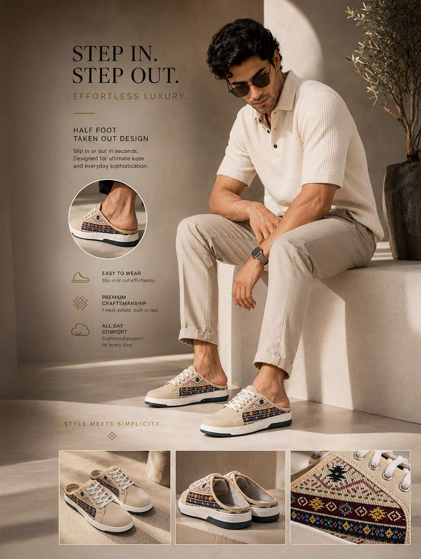 men printed slip on casual shoes - 22542085 -  Standard Image - 4