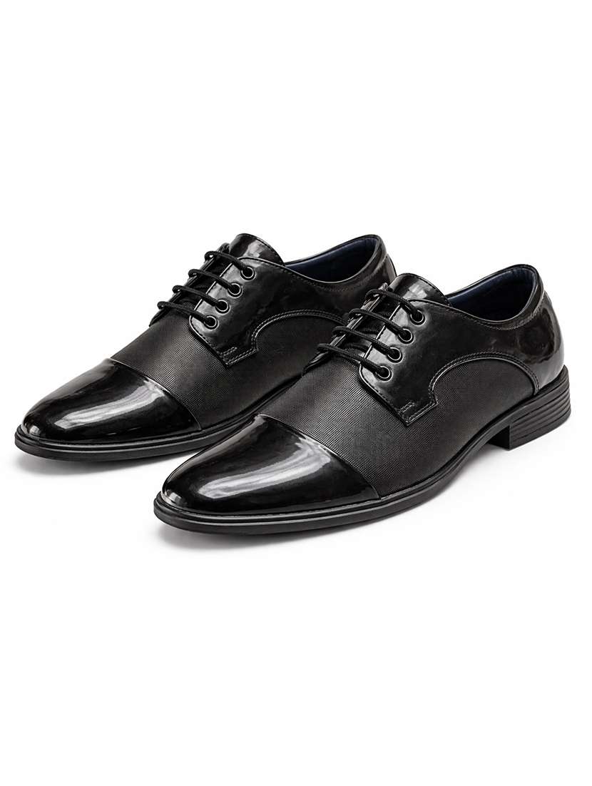 men textured lace up derby shoes - 22542086 -  Standard Image - 1