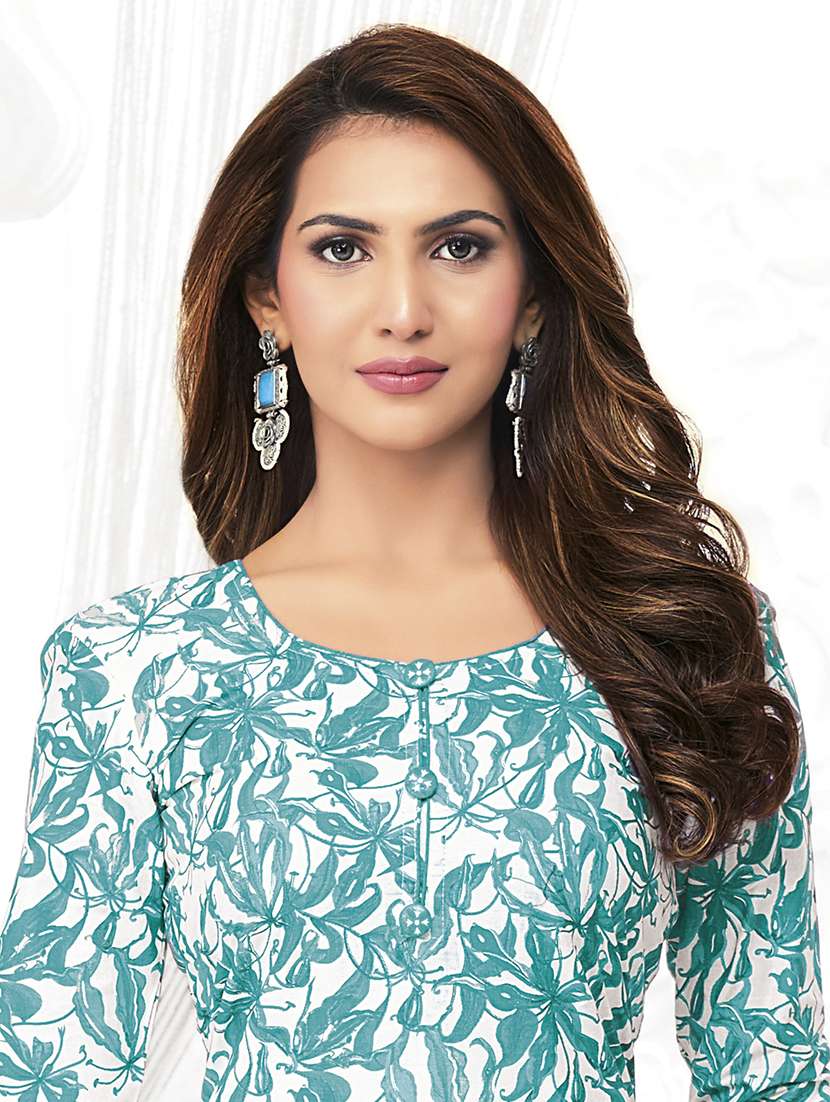 Women Printed Three Quarter Sleeve Kurta Patiala With Dupatta Set - 22542116 -  Standard Image - 1