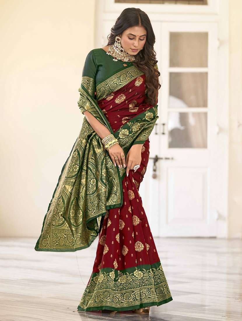 women self design banarasi saree with blouse - 22542153 -  Standard Image - 4